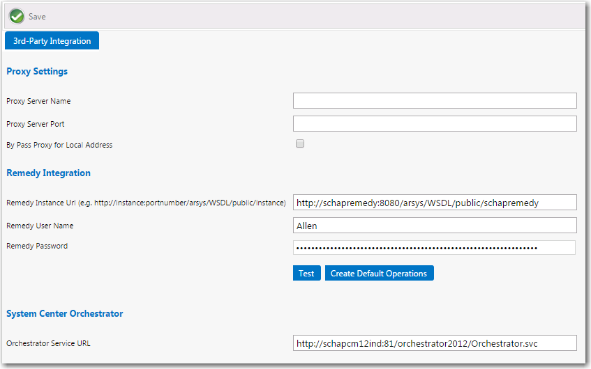 Settings > 3rd-Party Integration View